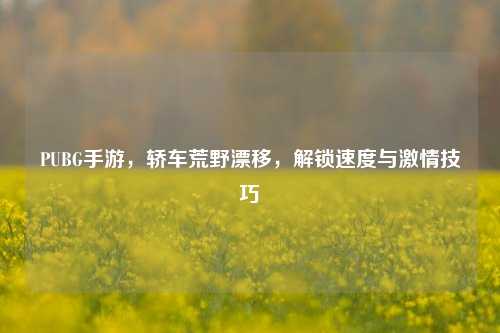 PUBG手游,轿车荒野漂移,解锁速度与激情技巧