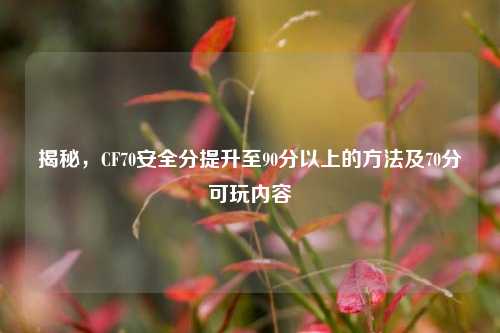 揭秘,CF70安全分提升至90分以上的方法及70分可玩内容