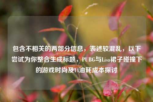 包含不相关的两部分信息,表述较混乱,以下尝试为你整合生成标题,PUBG与Lisa裙子碰撞下的游戏时尚及14油耗成本探讨