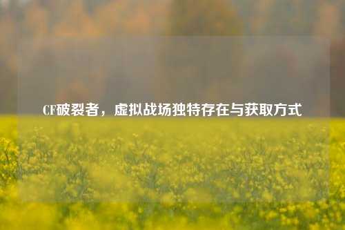 CF破裂者,虚拟战场独特存在与获取方式