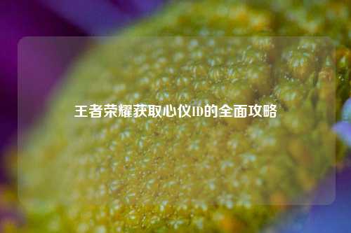 王者荣耀获取心仪ID的全面攻略