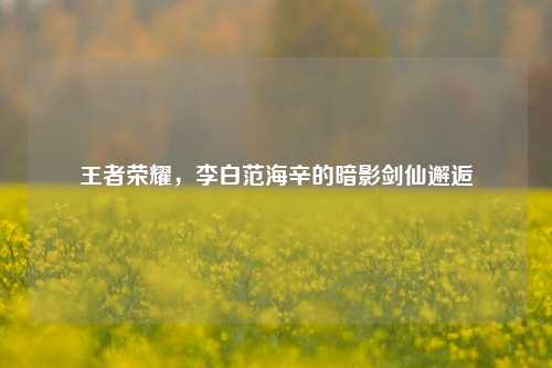 王者荣耀,李白范海辛的暗影剑仙邂逅