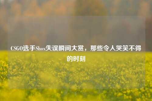 CSGO选手Shox失误瞬间大赏,那些令人哭笑不得的时刻