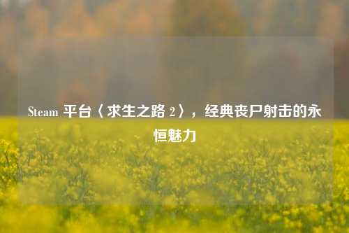 Steam 平台〈求生之路 2〉,经典丧尸射击的永恒魅力