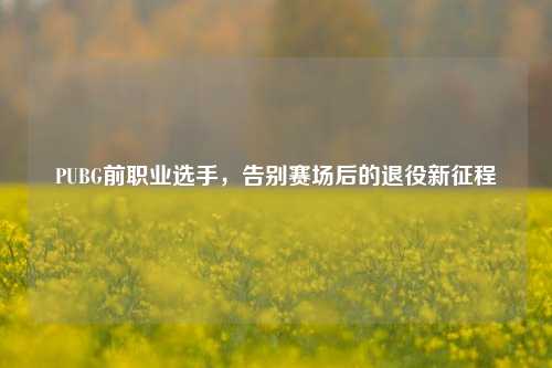 PUBG前职业选手，告别赛场后的退役新征程
