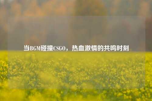 当BGM碰撞CSGO,热血激情的共鸣时刻
