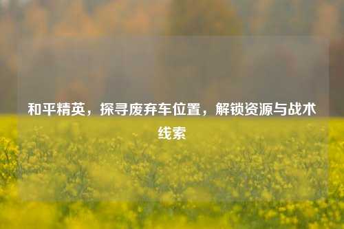 和平精英,探寻废弃车位置,解锁资源与战术线索
