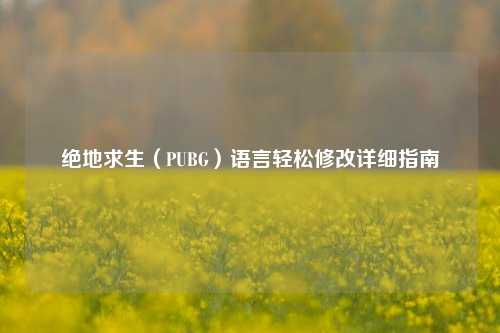 绝地求生(PUBG)语言轻松修改详细指南