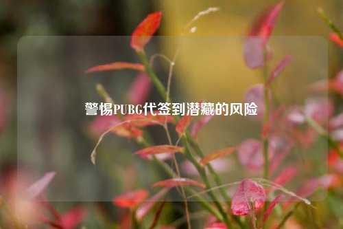 警惕PUBG代签到潜藏的风险