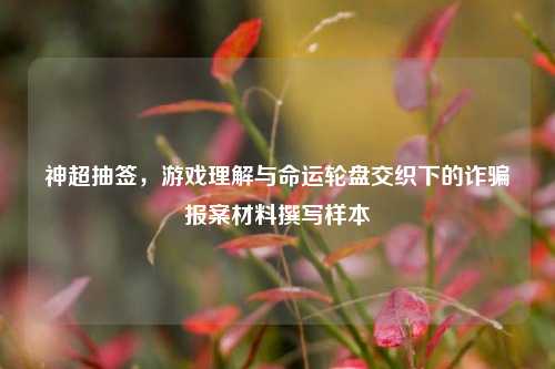 神超抽签，游戏理解与命运轮盘交织下的诈骗报案材料撰写样本