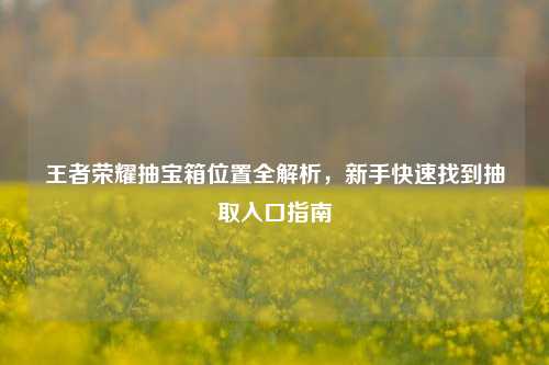 王者荣耀抽宝箱位置全解析,新手快速找到抽取入口指南