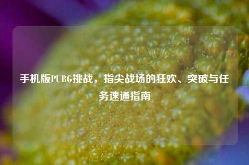 手机版PUBG挑战,指尖战场的狂欢、突破与任务速通指南