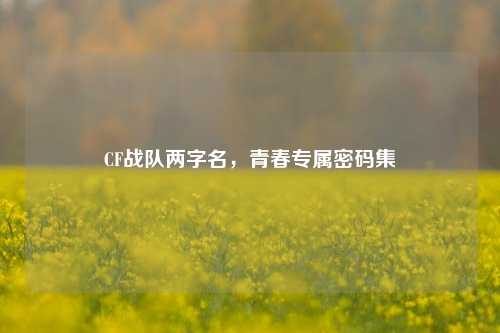 CF战队两字名,青春专属密码集