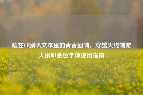 藏在CF喇叭文本里的青春回响,穿越火线端游大喇叭金色字体使用指南