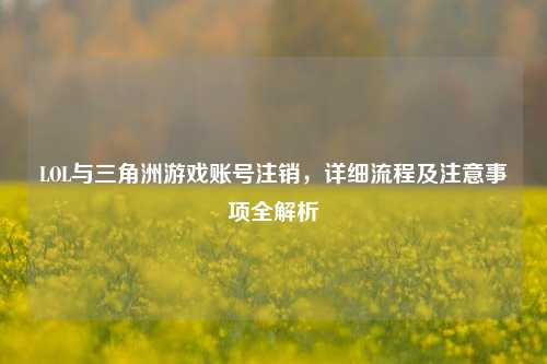 LOL与三角洲游戏账号注销,详细流程及注意事项全解析
