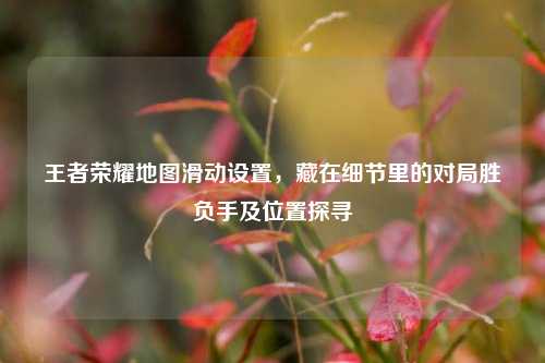 王者荣耀地图滑动设置,藏在细节里的对局胜负手及位置探寻