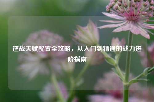逆战天赋配置全攻略,从入门到精通的战力进阶指南