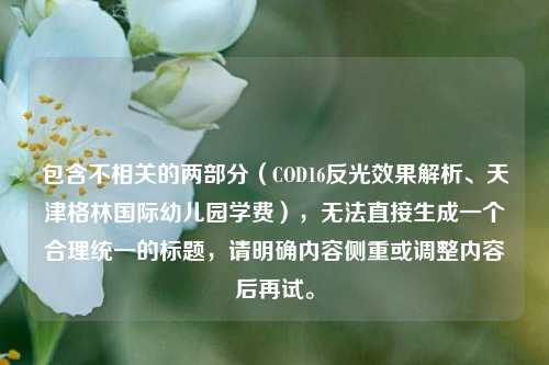 包含不相关的两部分(COD16反光效果解析、天津格林国际幼儿园学费),无法直接生成一个合理统一的标题,请明确内容侧重或调整内容后再试。
