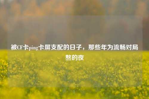 被CF卡ping卡屏支配的日子,那些年为流畅对局熬的夜