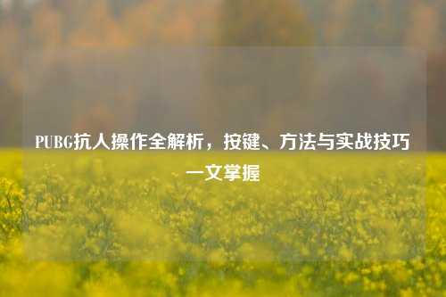 PUBG抗人操作全解析,按键、方法与实战技巧一文掌握