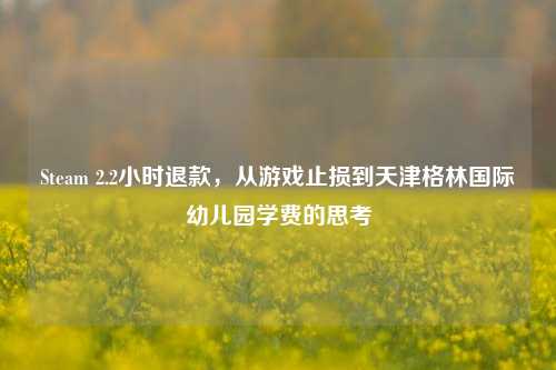 Steam 2.2小时退款,从游戏止损到天津格林国际幼儿园学费的思考