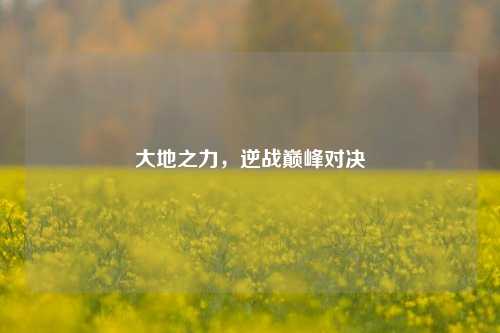 大地之力,逆战巅峰对决