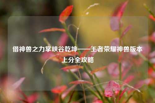 借神兽之力掌峡谷乾坤——王者荣耀神兽版本上分全攻略