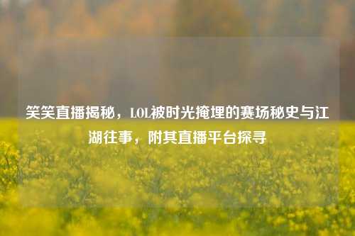 笑笑直播揭秘,LOL被时光掩埋的赛场秘史与江湖往事,附其直播平台探寻