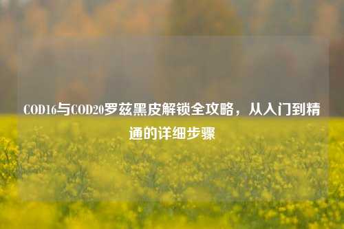 COD16与COD20罗兹黑皮解锁全攻略,从入门到精通的详细步骤