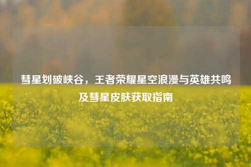 彗星划破峡谷,王者荣耀星空浪漫与英雄共鸣及彗星皮肤获取指南