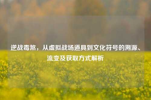 逆战毒煞,从虚拟战场道具到文化符号的溯源、流变及获取方式解析
