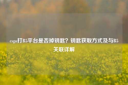 csgo打B5平台是否掉钥匙？钥匙获取方式及与B5关联详解