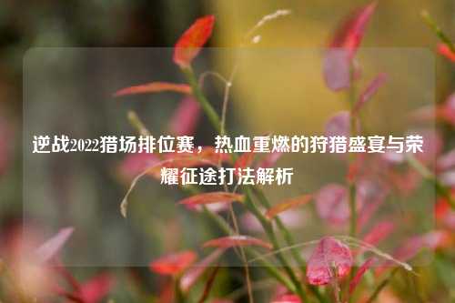 逆战2022猎场排位赛,热血重燃的狩猎盛宴与荣耀征途打法解析